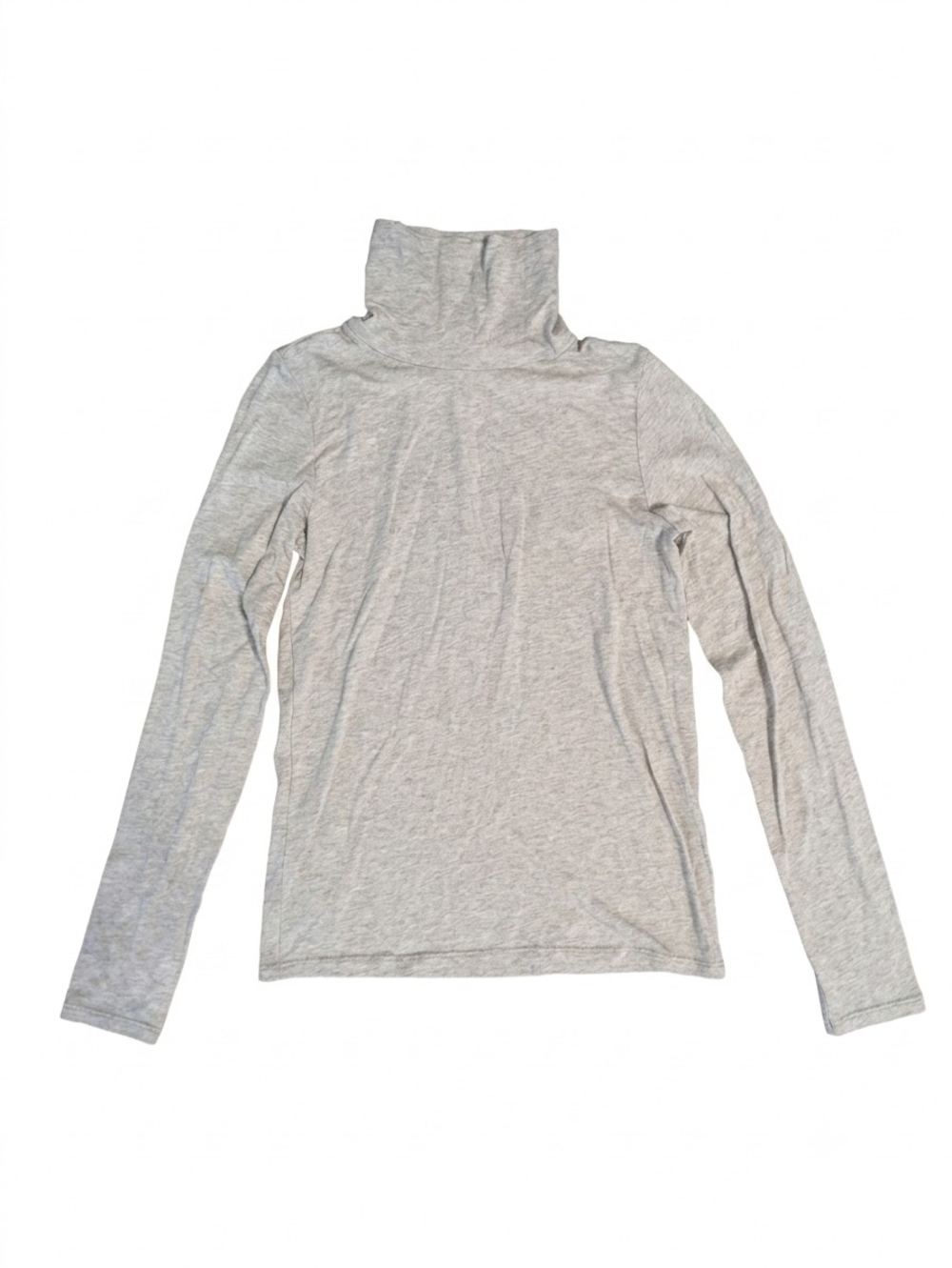 Eileen Fisher XS Turtleneck Top Oatmeal Beige Heather Long Sleeve Pima Cotton